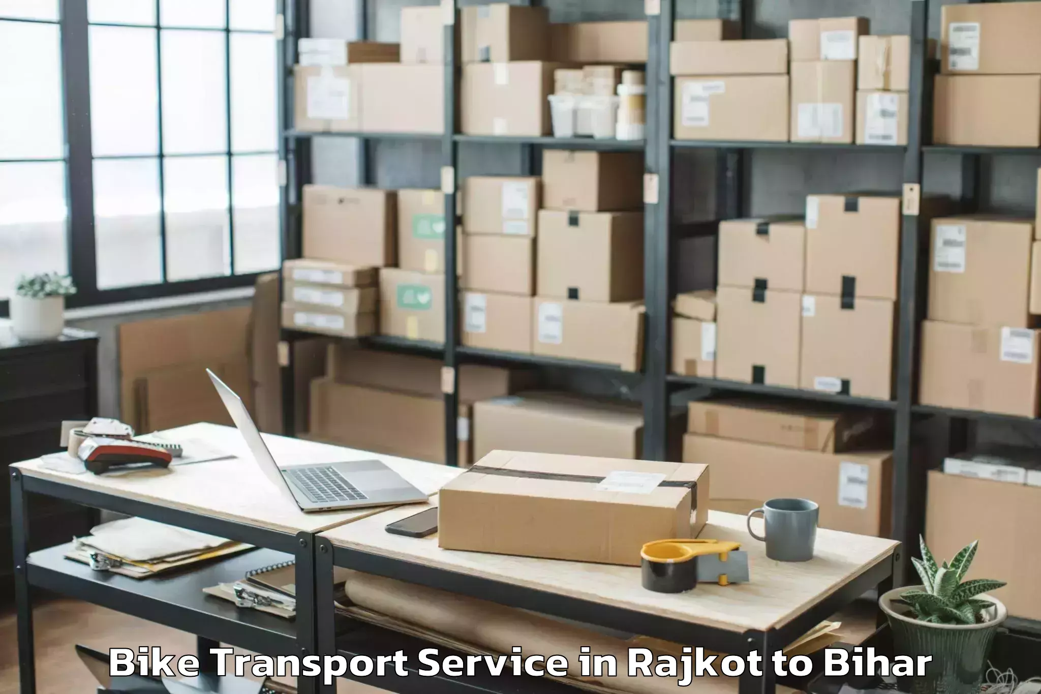 Book Rajkot to Bikramganj Bike Transport